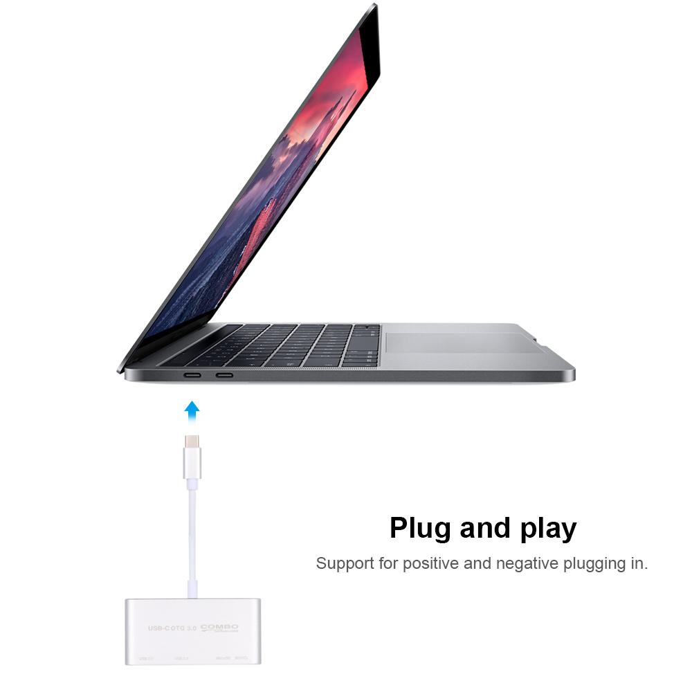 USB C USB 3.1 Loại C HUB với đầu đọc thẻ 5 trong 1 Bộ chia USB-C Hub Type-c OTG Bộ kết hợp USB 3.0 Multi Spliter