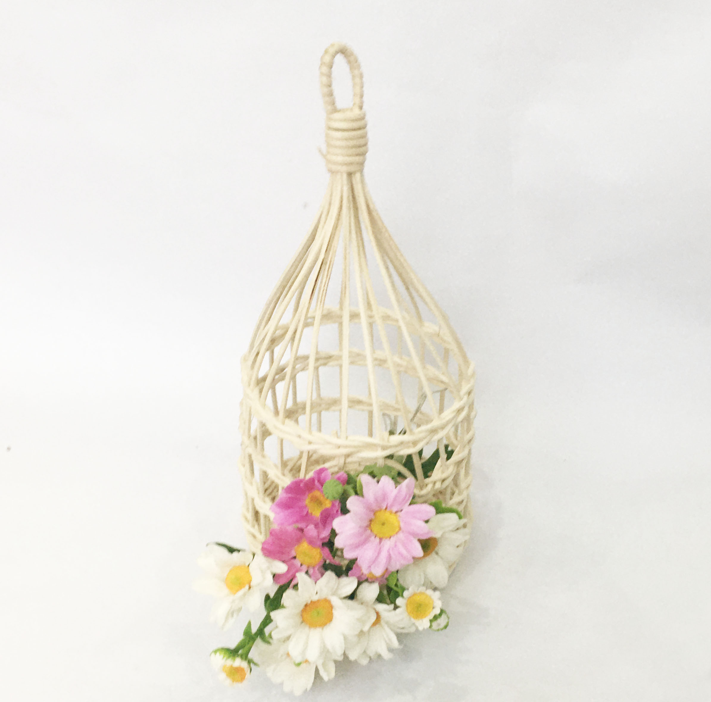 Lồng chim bằng mây tự nhiên vintage - cắm hoa / trang trí tiệc / đựng đồ đa năng handmade