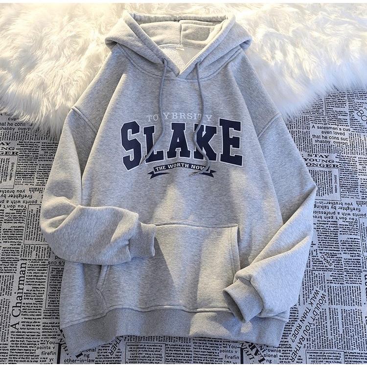 Áo khoác nỉ bông cotton dày mịn - hoodie form rộng unisex slake- 2N Unisex