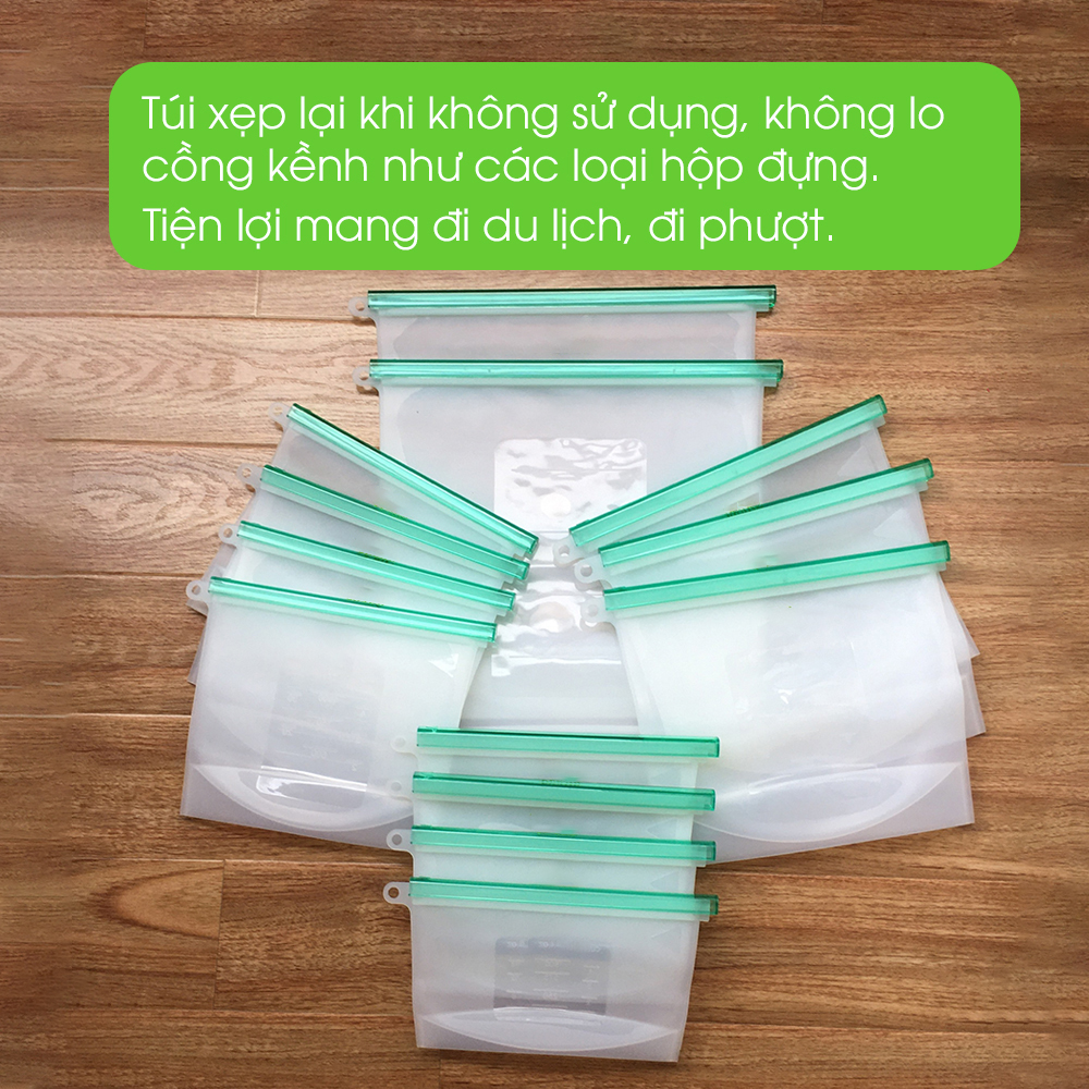 Túi silicon đựng thực phẩm đạt tiêu chuẩn FDA, an toàn không độc hại, sử dụng được ở nhiệt độ cao TÂM LUÂN Chổi lau tẩm dầu - Hàng chính hãng