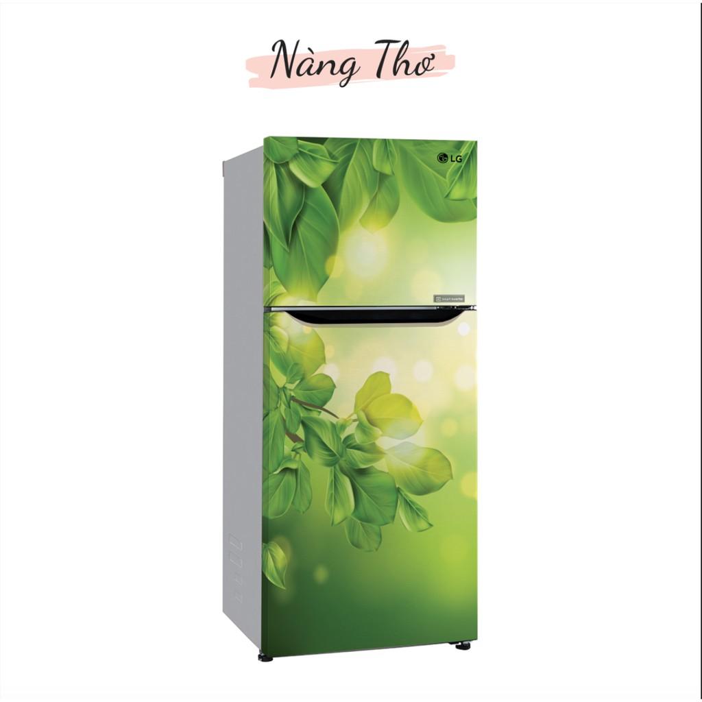 GIẤY DÁN TỦ LẠNH HÌNH LÁ XANH 3D NHIỀU KÍCH THƯỚC_THIẾT KẾ DECAL VIP