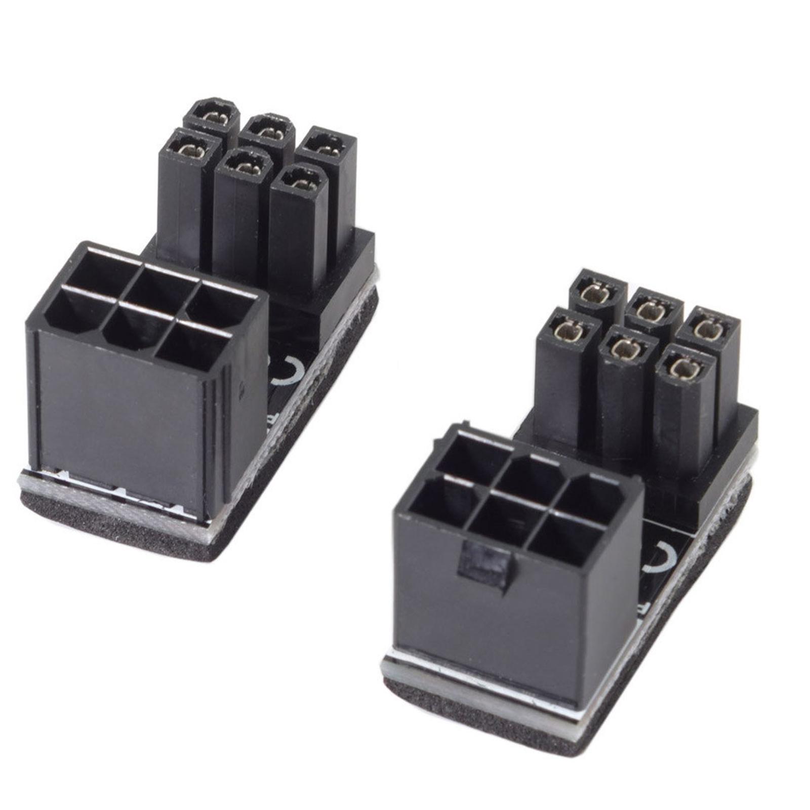 2Pcs GPU 180 Degree Angled Power Adapter for Desktops Graphics Card, Easy to Install
