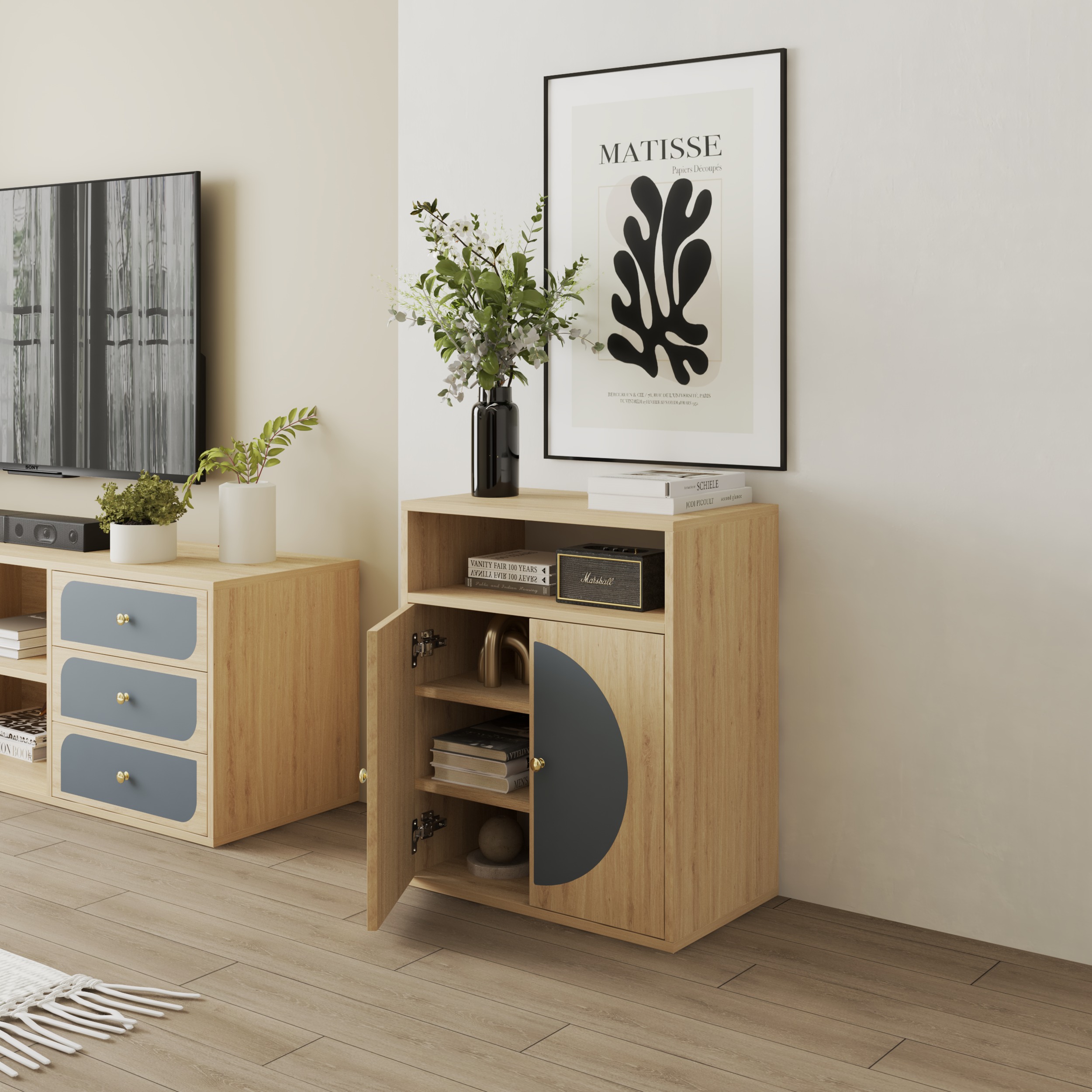 [Happy Home Furniture] BANA, Tủ lưu trữ 2 cửa mở, 60cm x 34cm x 70cm ( DxRxC), TCM_125