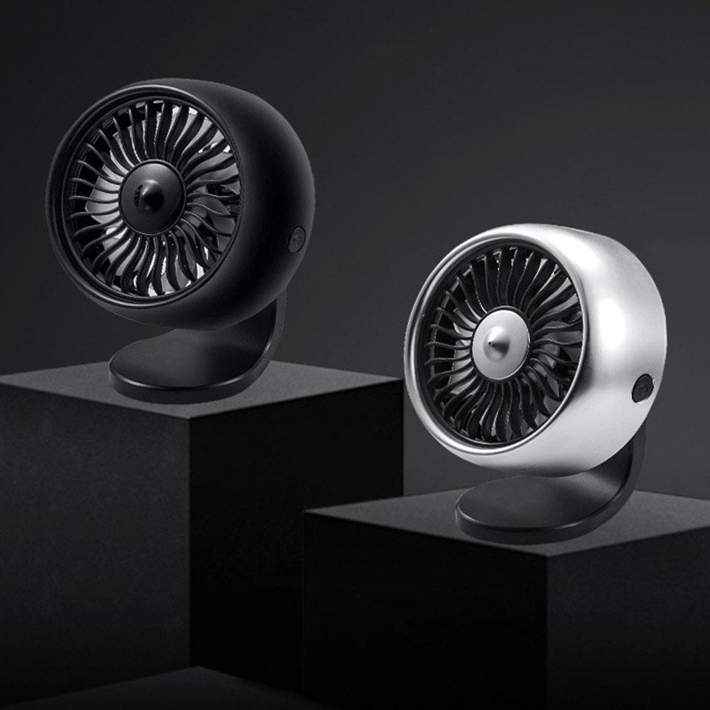 Car Fan Vehicle Air Circulation Cooling Fan Quiet Portable USB Electric Fan with 3 Speeds RGB Light for Car Truck SUV RV