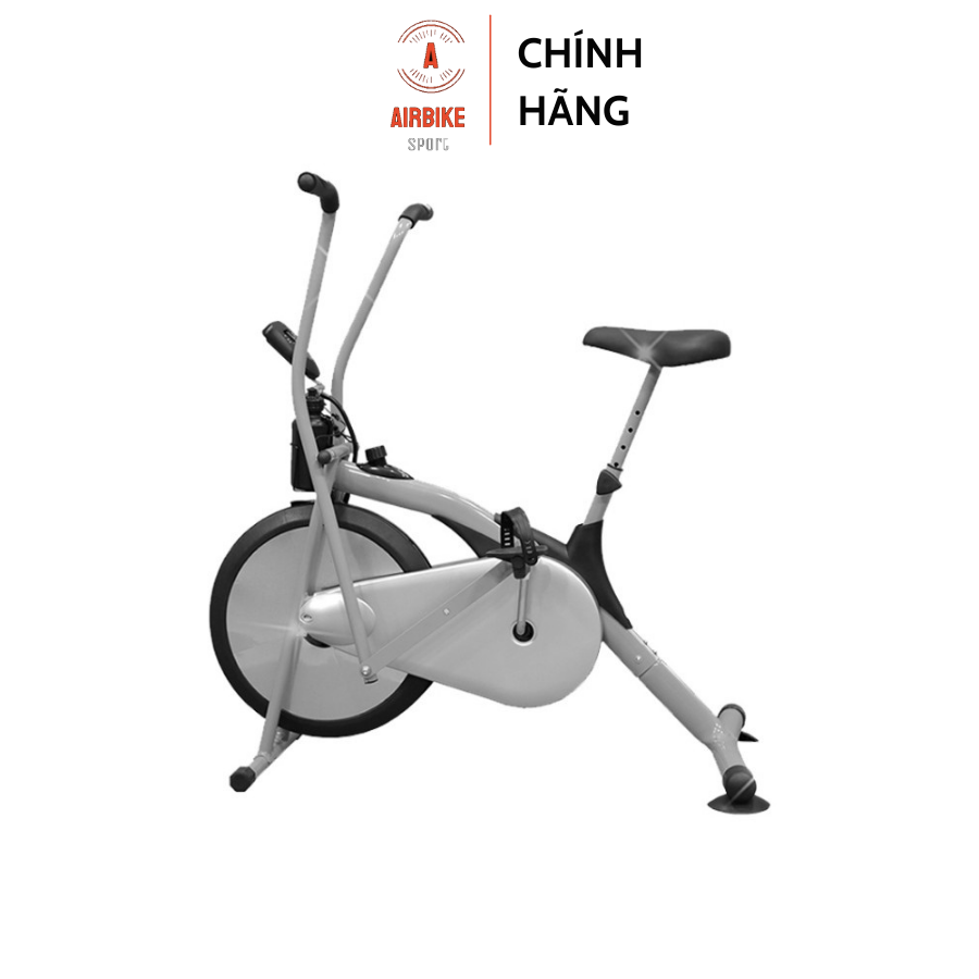 Xe Đạp Tập Thể Dục Air Bike MK98 Màu Xám Bạc cđ ôồng hồ đo nhịp tim