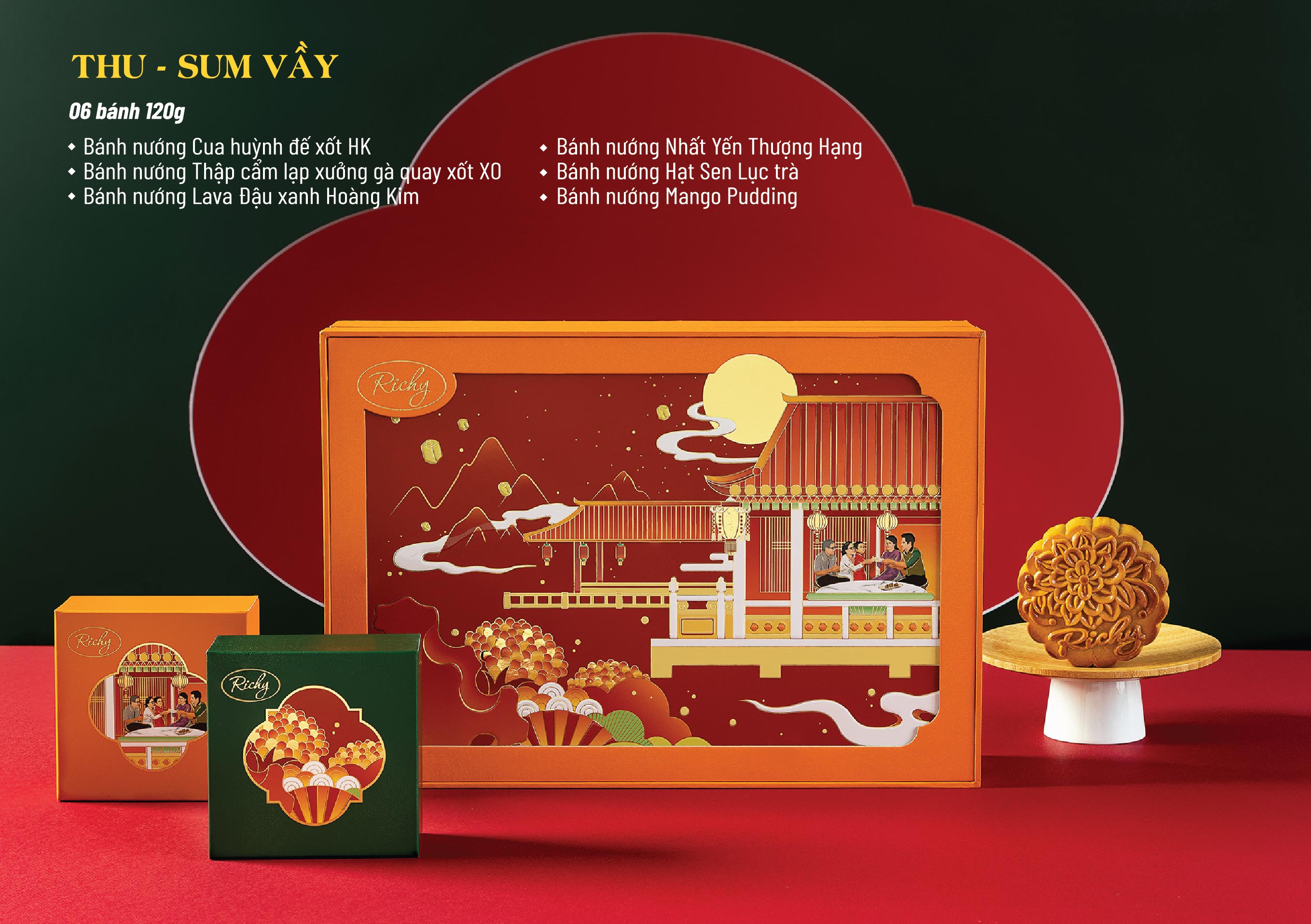 Bánh Trung Thu Richy cao cấp - bộ Sum Vầy