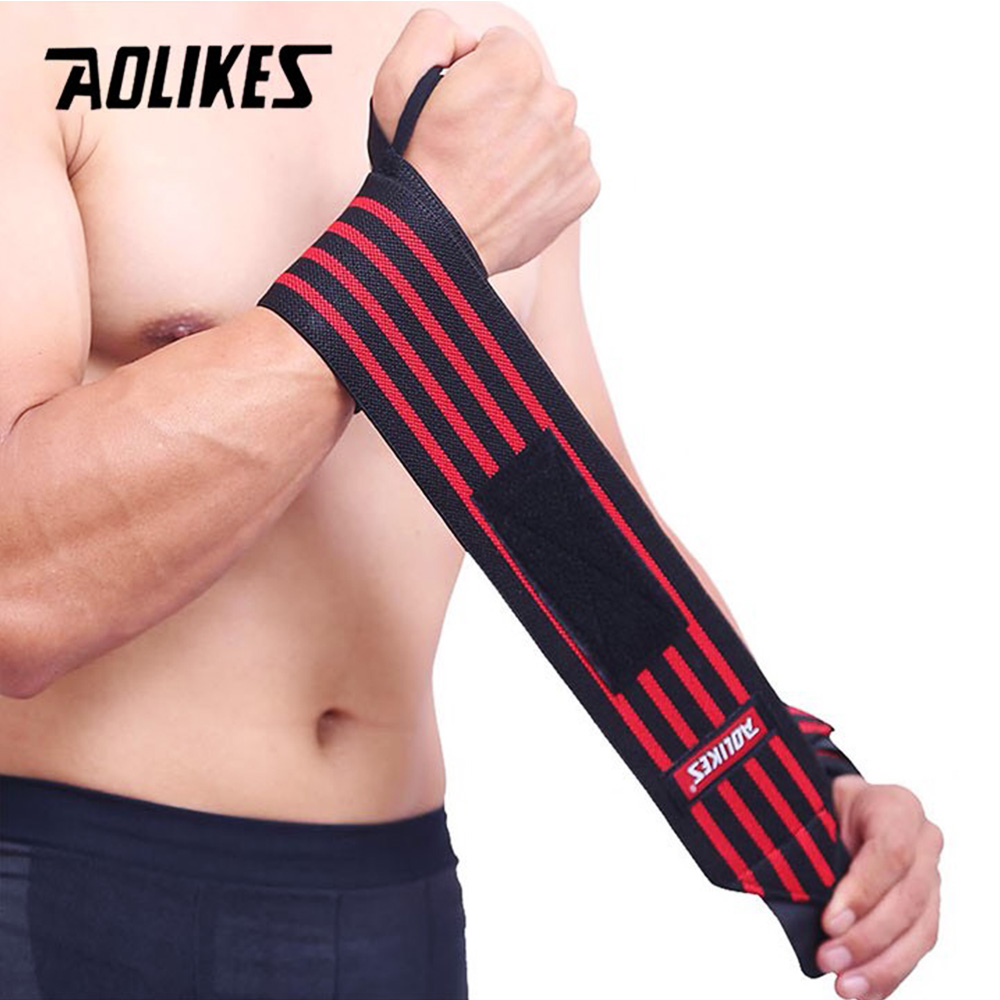 Đai Quấn Cổ Tay tập GYM Chính hãng Aolikes loại 4 vạch cao cấp dài 60cm