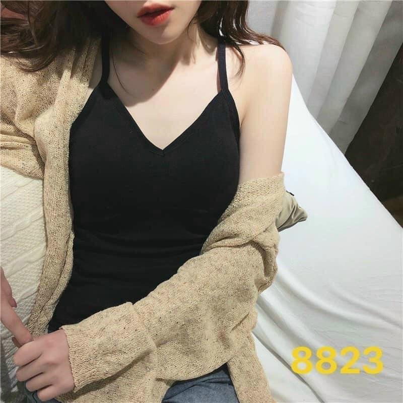 ÁO 2 DÂY MỘT MÀU CÓ ĐỆM NGỰC SIÊU ĐẸP 8823