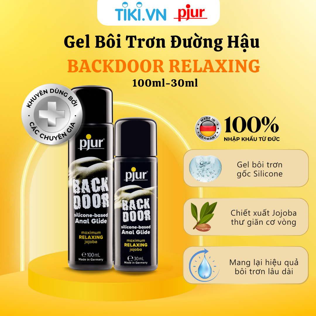 Gel bôi trơn silicone cho đường hậu Pjur Back Door Relaxing Chai 100ml chiết xuất jojoba cao cấp giúp thư giãn cơ vòng