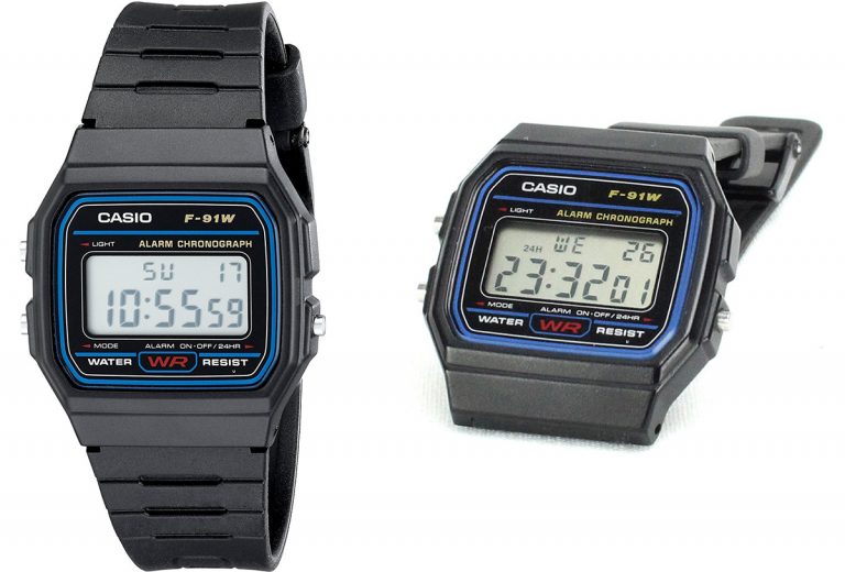 Đồng hồ nam dây nhựa Casio Standard chính hãng Anh Khuê F-91-1