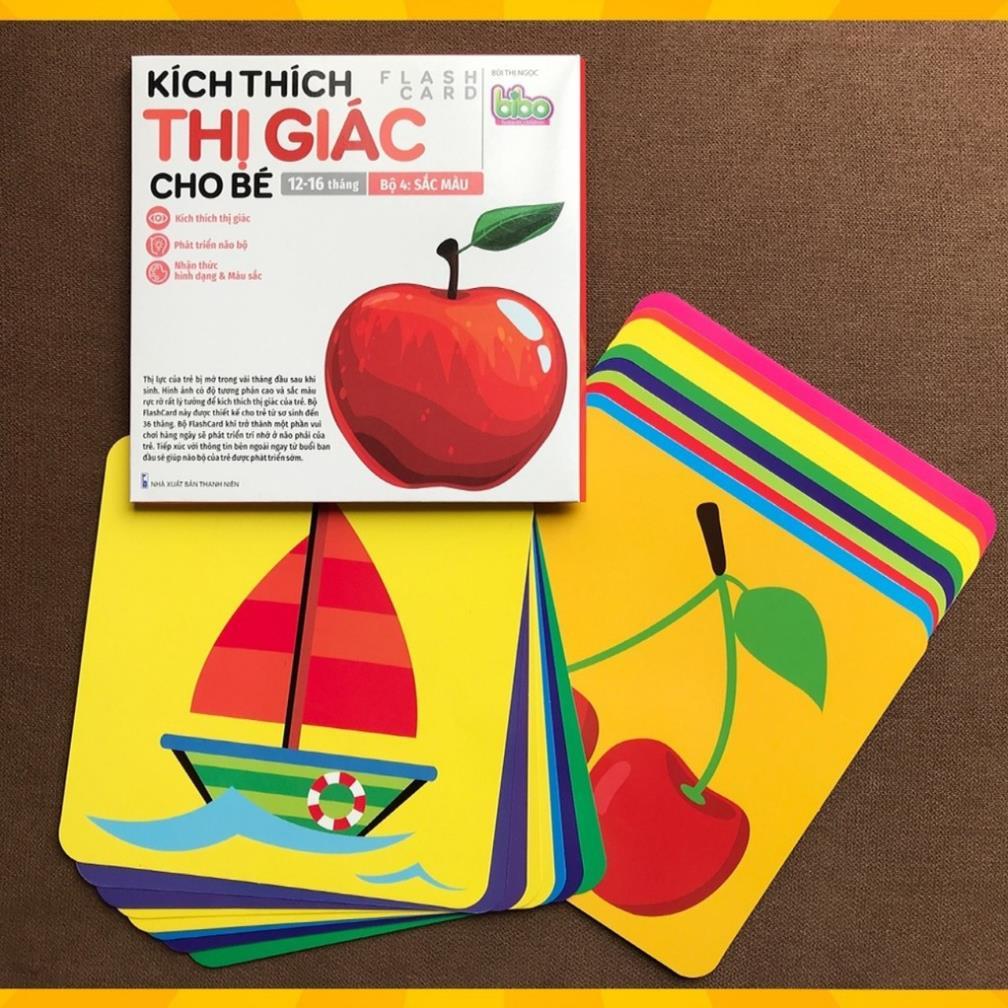 Bộ thẻ Flashcard kích thích thị giác cho bé 0 - 16 tháng phát triển não bộ