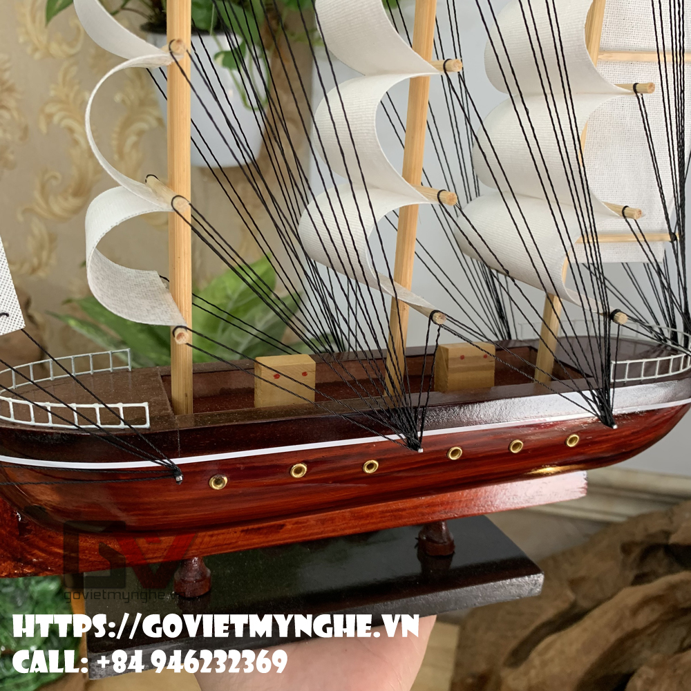 Mô Hình Thuyền Gỗ Chở Hàng Le Belem Thân 30cm - Gỗ Tự Nhiên