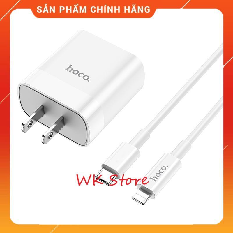 Bộ sạc nhanh (cốc+ cáp ) 2 cổng Hoco C80A cho iphone và android - Hàng chính hãng