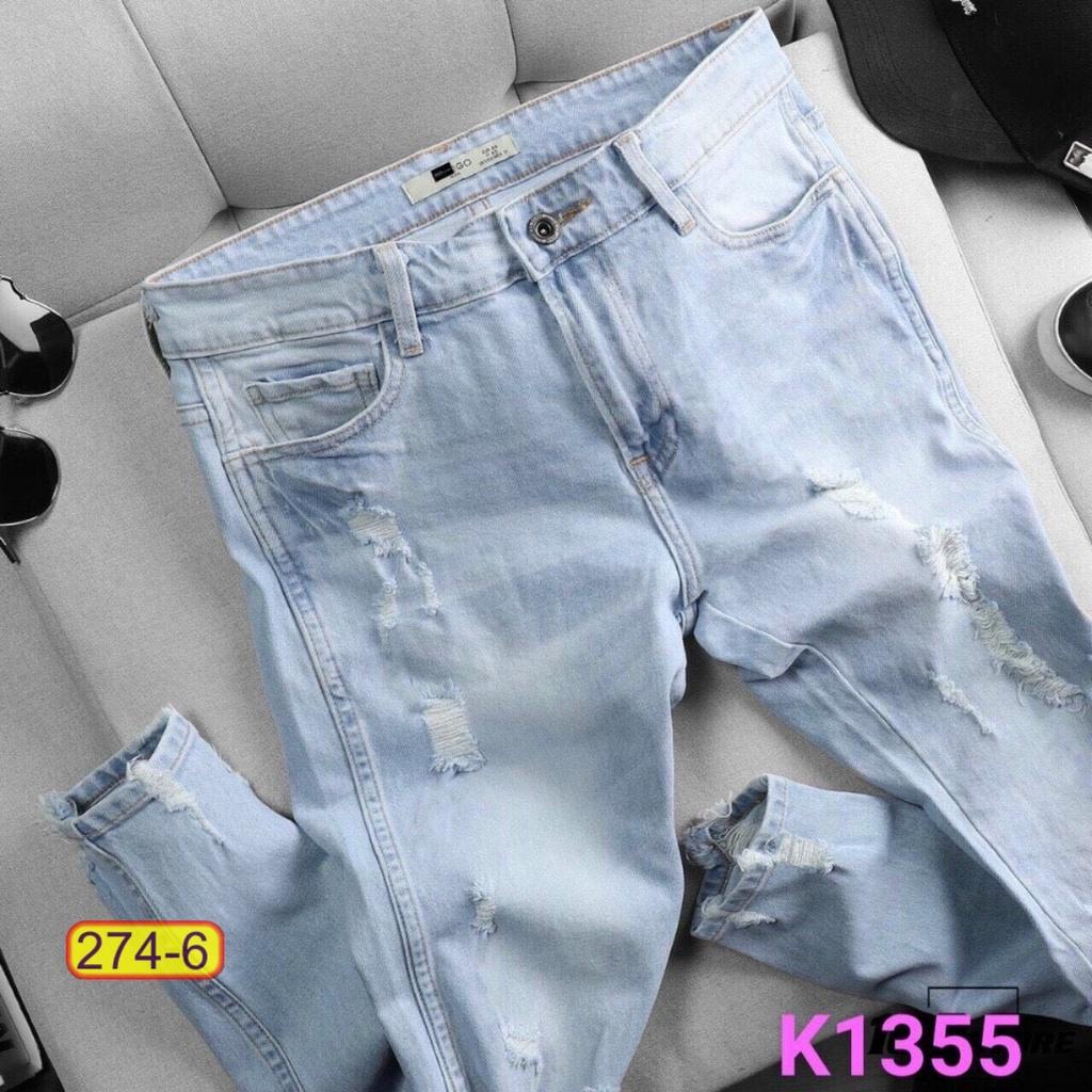 Quần Dài Jeans Nam Rách Chất liệu Co dãn Thời trang Cao cấp Phong cáchTrẻ trung cực hot