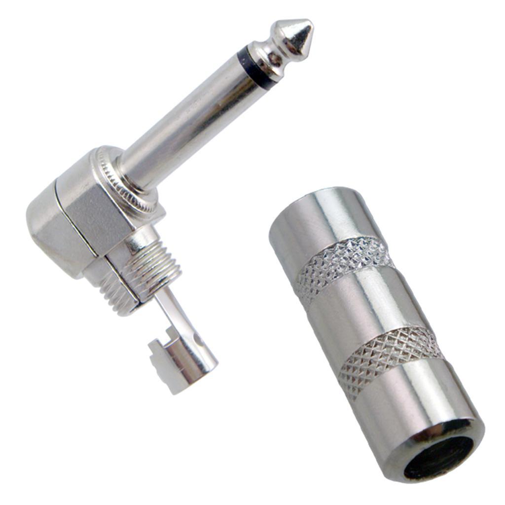 2 Pcs .6.35mm 1/4 '' Phone Jack Plug, Audio Adapter For Guitar Bass