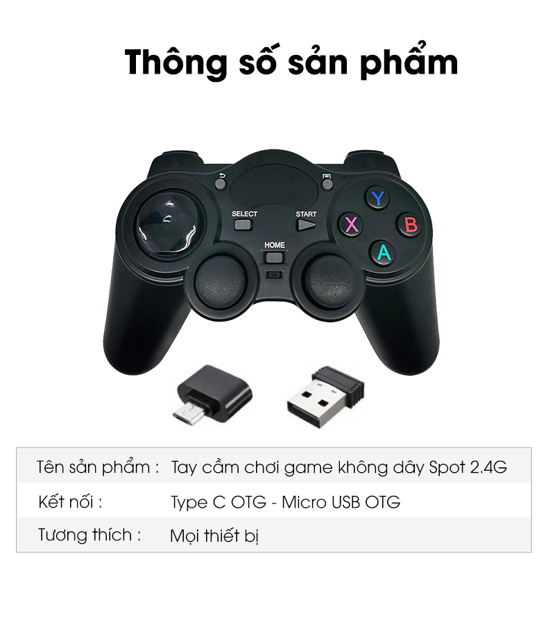 Tay cầm chơi game không dây USB cho PC, Laptop / Điện Thoại, TV Android - K1360