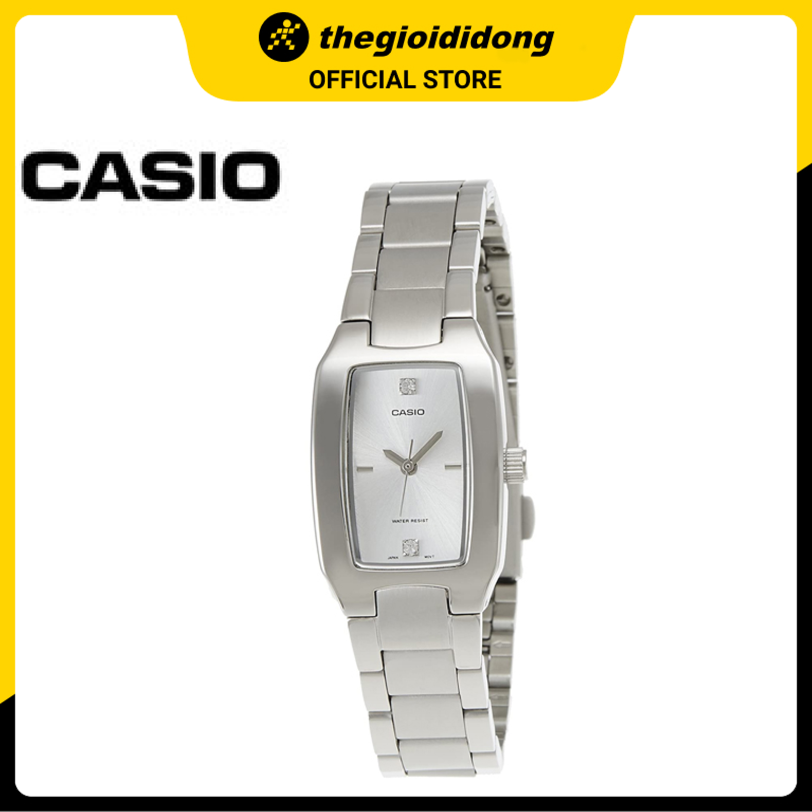 Đồng hồ Casio Nữ dây Kim loại kính Cứng Mặt vuông LTP-1165A-7C2DF