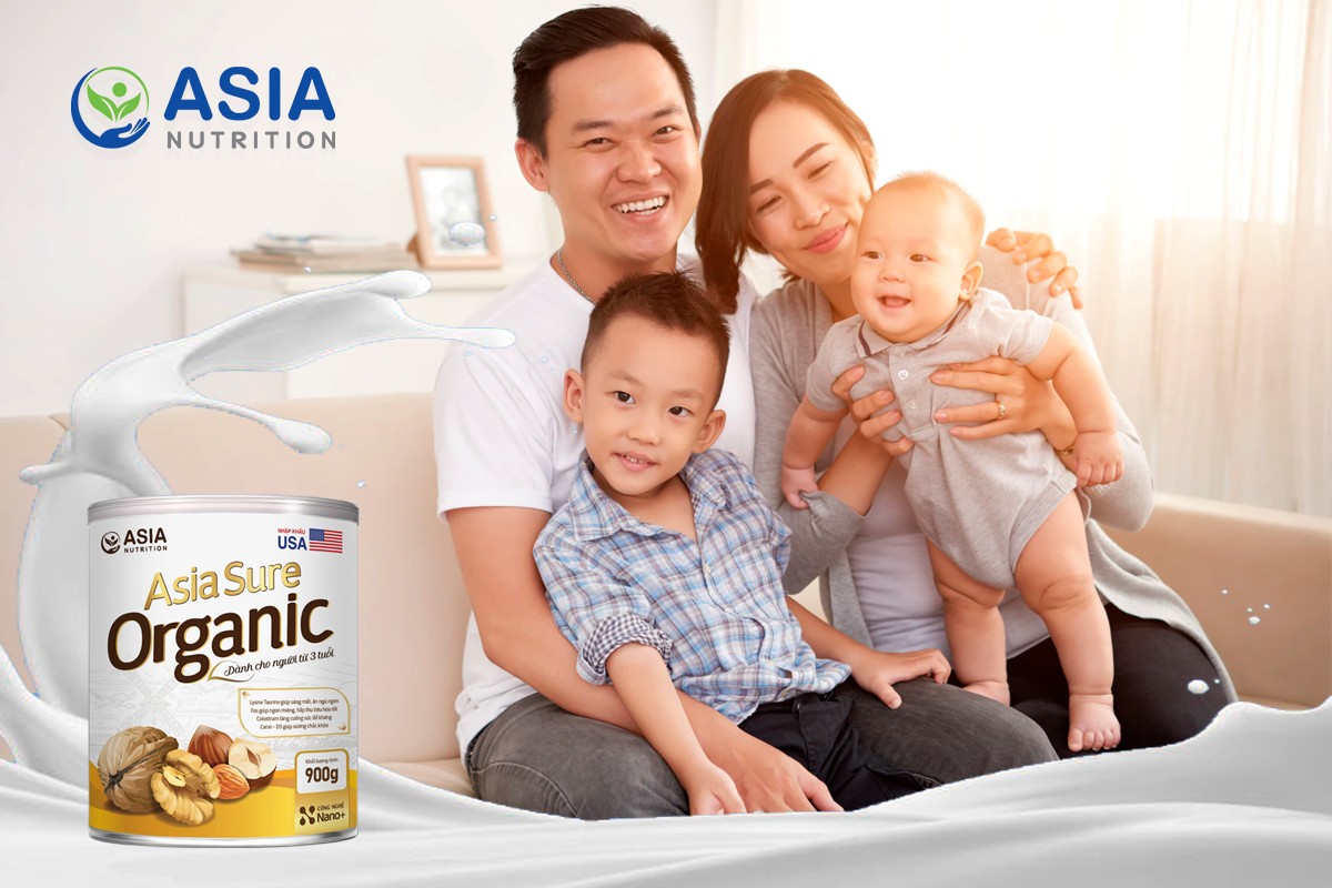 Sữa bột dinh dưỡng Asia Sure Organic tác dụng cân bằng dinh dưỡng phục hồi sức khỏe Asia Nutrition