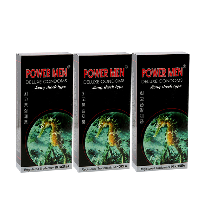 Bao cao su Powermen Cá Ngựa Tăng khoái cảm Kéo dài thời gian Hộp 12 BCS