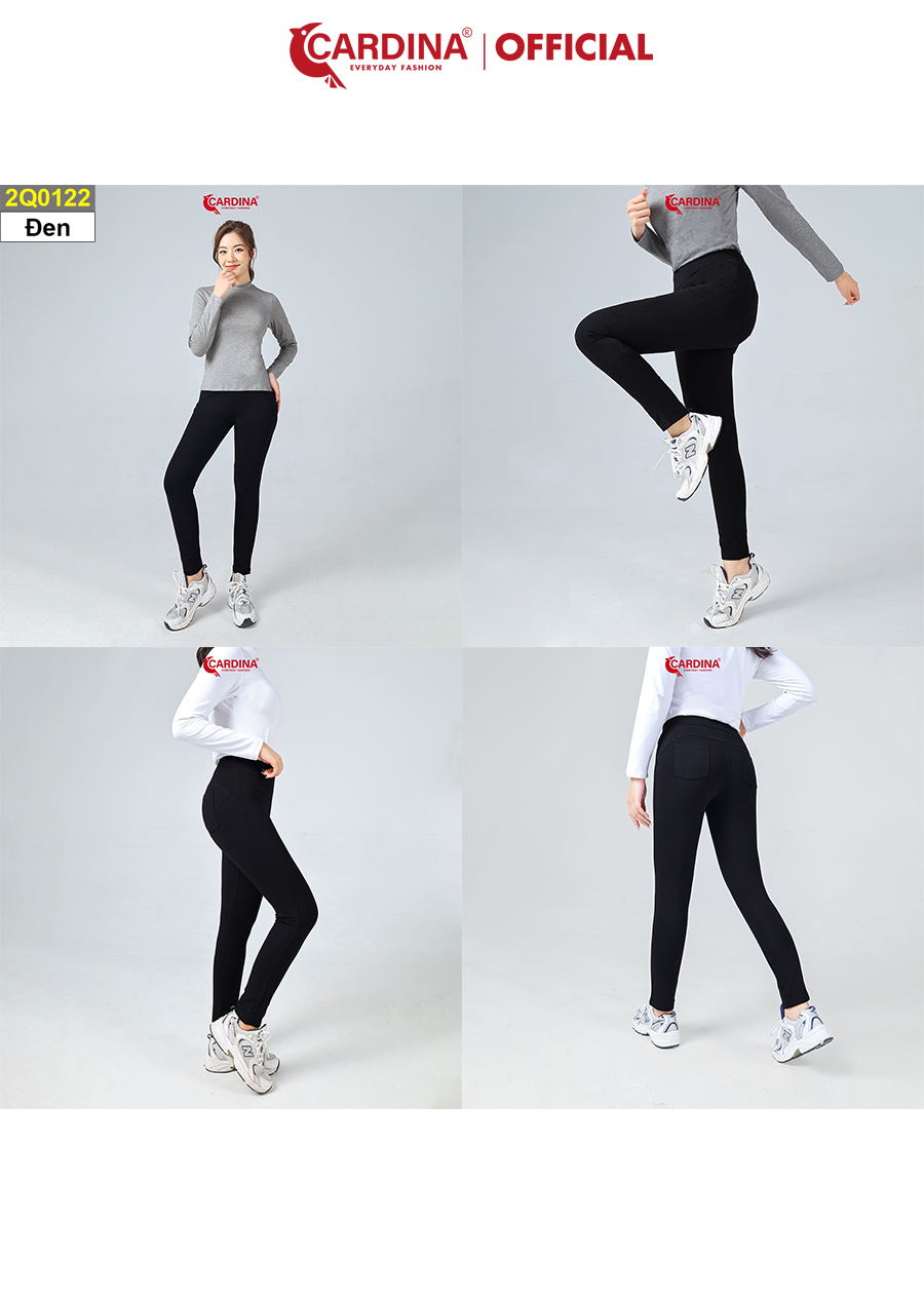 Quần legging nữ CARDINA chất viscose cao cấp bản cạp chun co giãn thoải mái siêu bền 2Q01
