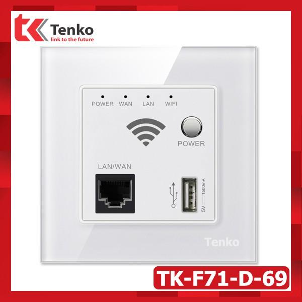 Bộ Thu Phát WIFI Âm Tường Tốc Độ 300Mbps - Mặt Kính Cường Lực Chính Hãng Tenko TK-F71-D-69 Full màu