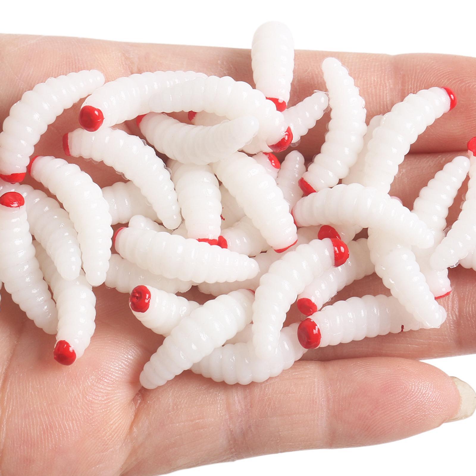 100 Pieces Fishing Lures Baits Soft Fishing Lures for Freshwater Portable for Bass Trout Professional Jig Fishing Gear Simulation Worm Grub