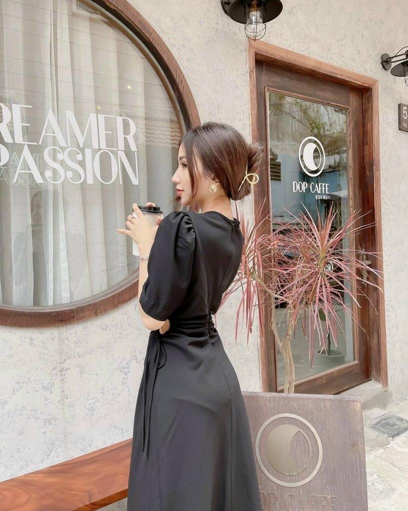 ĐẦM MIDI TAY PHỒNG RÚT DÂY EO 11867