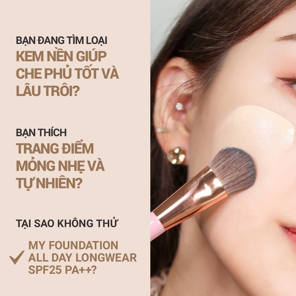 Kem nền trang điểm lâu trôi innisfree My Foundation All day Longwear SPF25 PA++ 30 mL