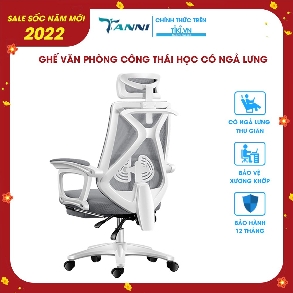 Ghế Xoay Văn Phòng Công Thái Học Ergonomic Có Ngả Lưng Premium V1, Ghế Xoay Ngồi Làm Việc Cao Cấp Nhập Khẩu