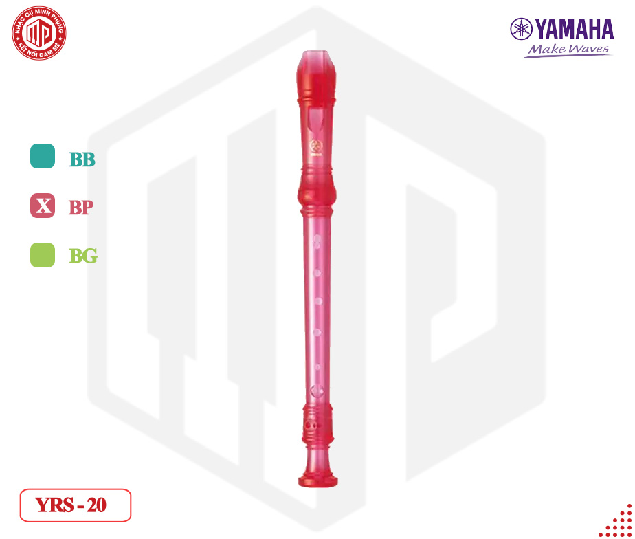 Sáo màu Yamaha Recorder - Dòng Soprano - Mã Baroque YRS-20B - Xanh dương/ YRS-20BB | Hồng/ YRS-20BP | Xanh lá cây/ YRS-20BG - Hàng chính hãng