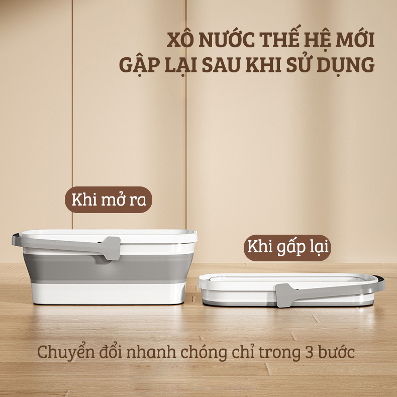 Xô Nhựa Cao Cấp Gấp Gọn Đa Năng Damas, Xô Nước Lau Nhà Vệ Sinh Nhà Cửa  - Chất Liệu Nhựa PP An Toàn Cho Người Tiêu Dùng - Dung Tích 6L Phù Hợp Với Nhiều Nhu Cầu Sử Dụng: Rửa Xe, Câu Cá, Để Đồ Đạc,...Thiết Kế Kèm Quai Xách Tay Thuận Tiện Di Chuyển