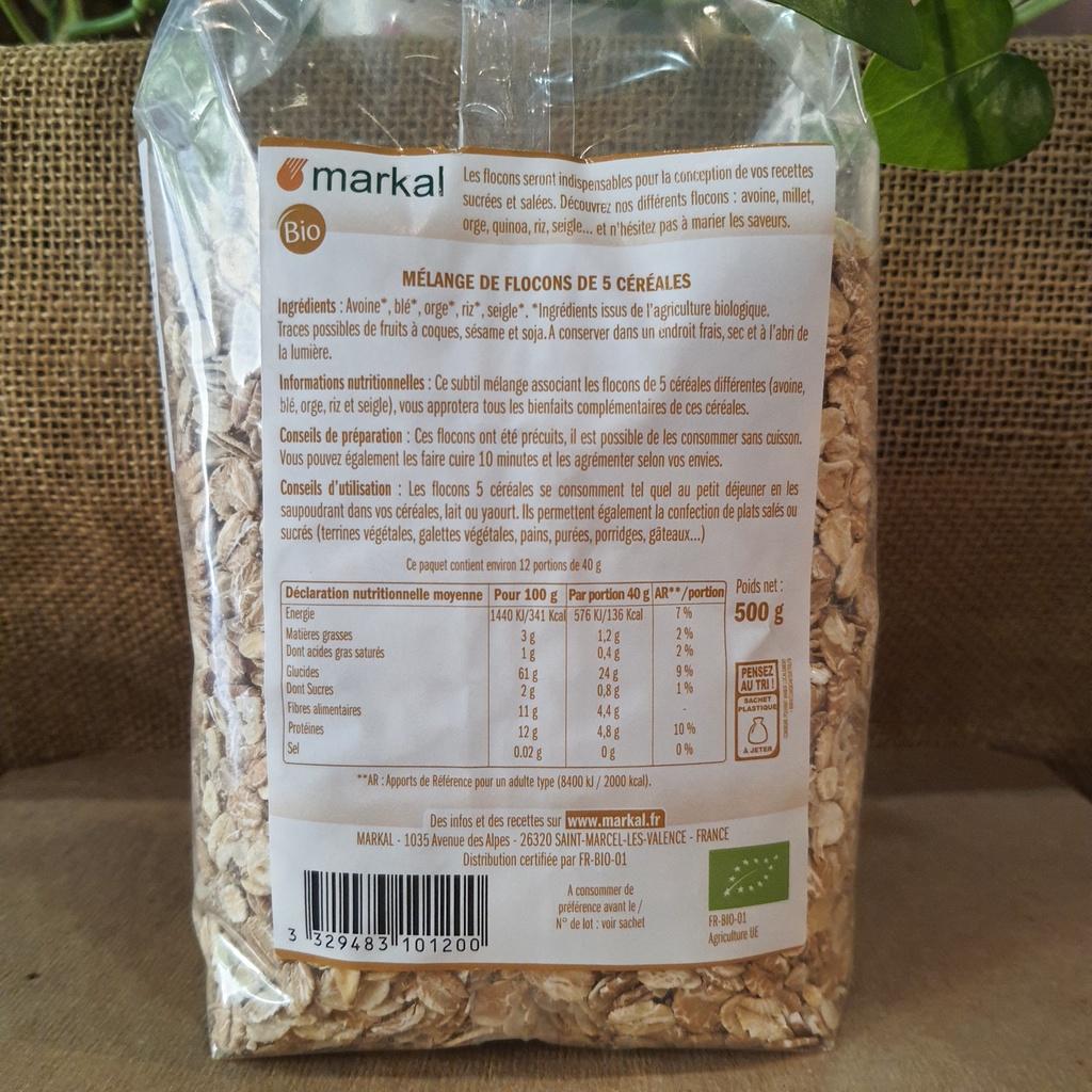 Ngũ cốc hỗn hợp hữu cơ cán dẹp MARKAL 500g