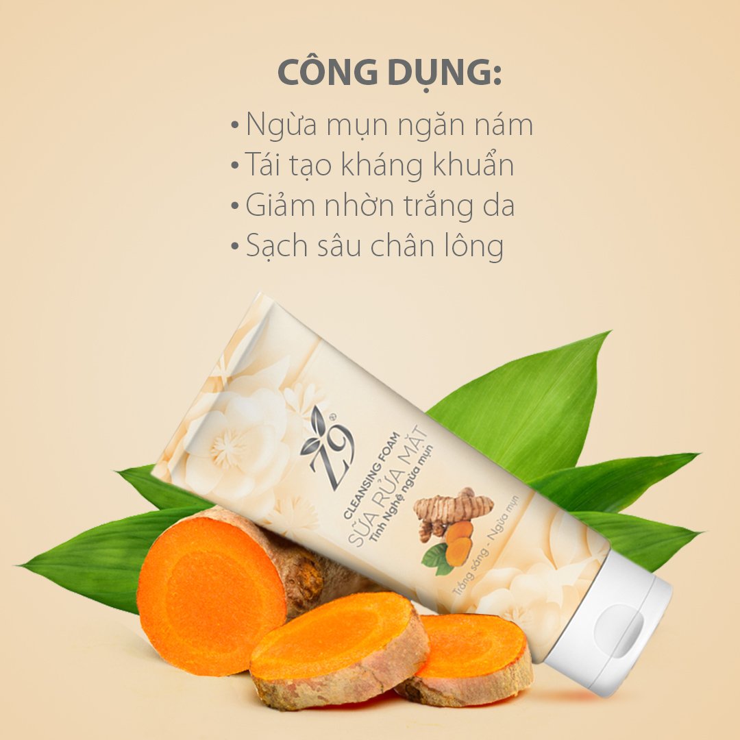 Sữa Rửa Mặt Tinh Nghệ Ngừa Mụn Z9 80ml Z09