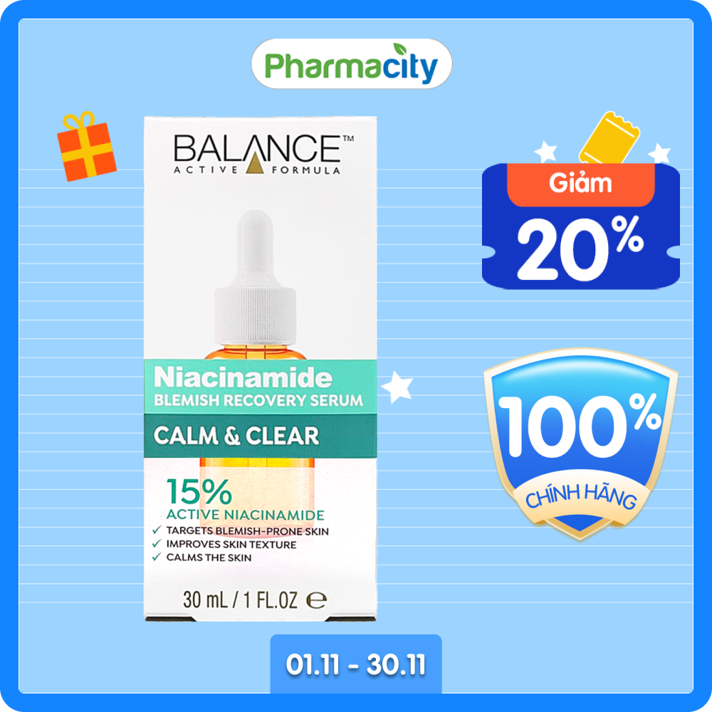 Serum kháng mụn mờ thâm Balance Active Formula Niacinamide 15%