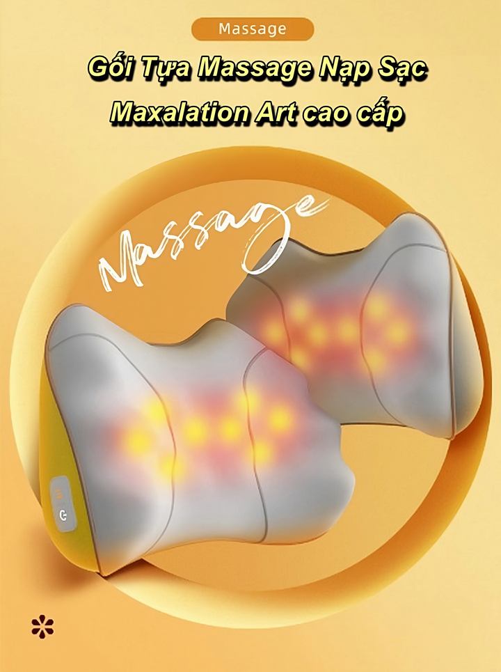 Gối Tựa Massage Nạp Sạc Maxalation Art Cao Cấp - Home and Garden