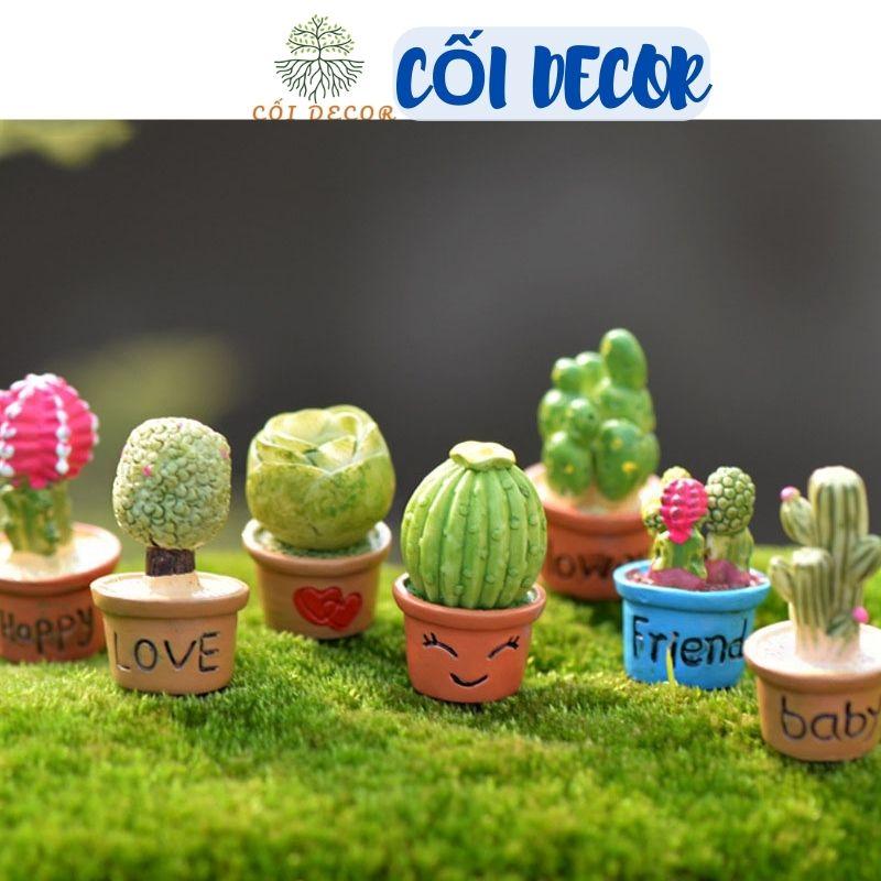 Mô hình tiểu cảnh ️ Cây xương rồng, sen đá giả trang trí văn phòng, nhà cửa