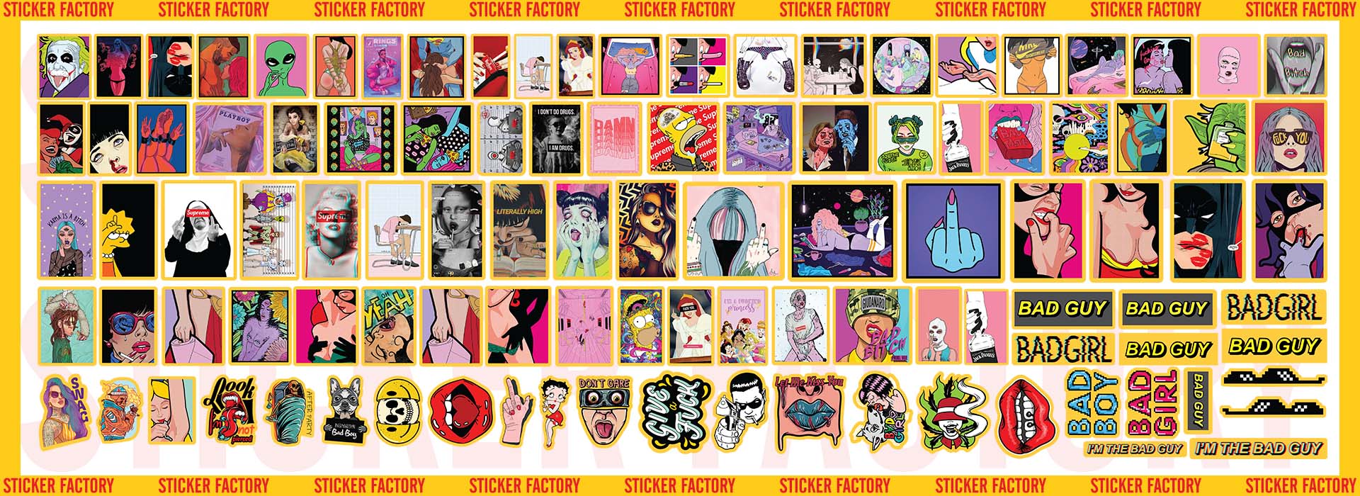 Bad Guy Dân Chơi - Set 100 sticker decal hình dán dễ thương - STICKER FACTORY