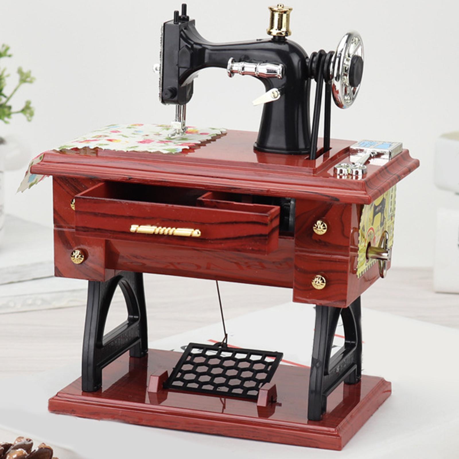 Sewing Machine Music Box Mechanical Music Box Table Decor for Desk Ornament Musical Gifts