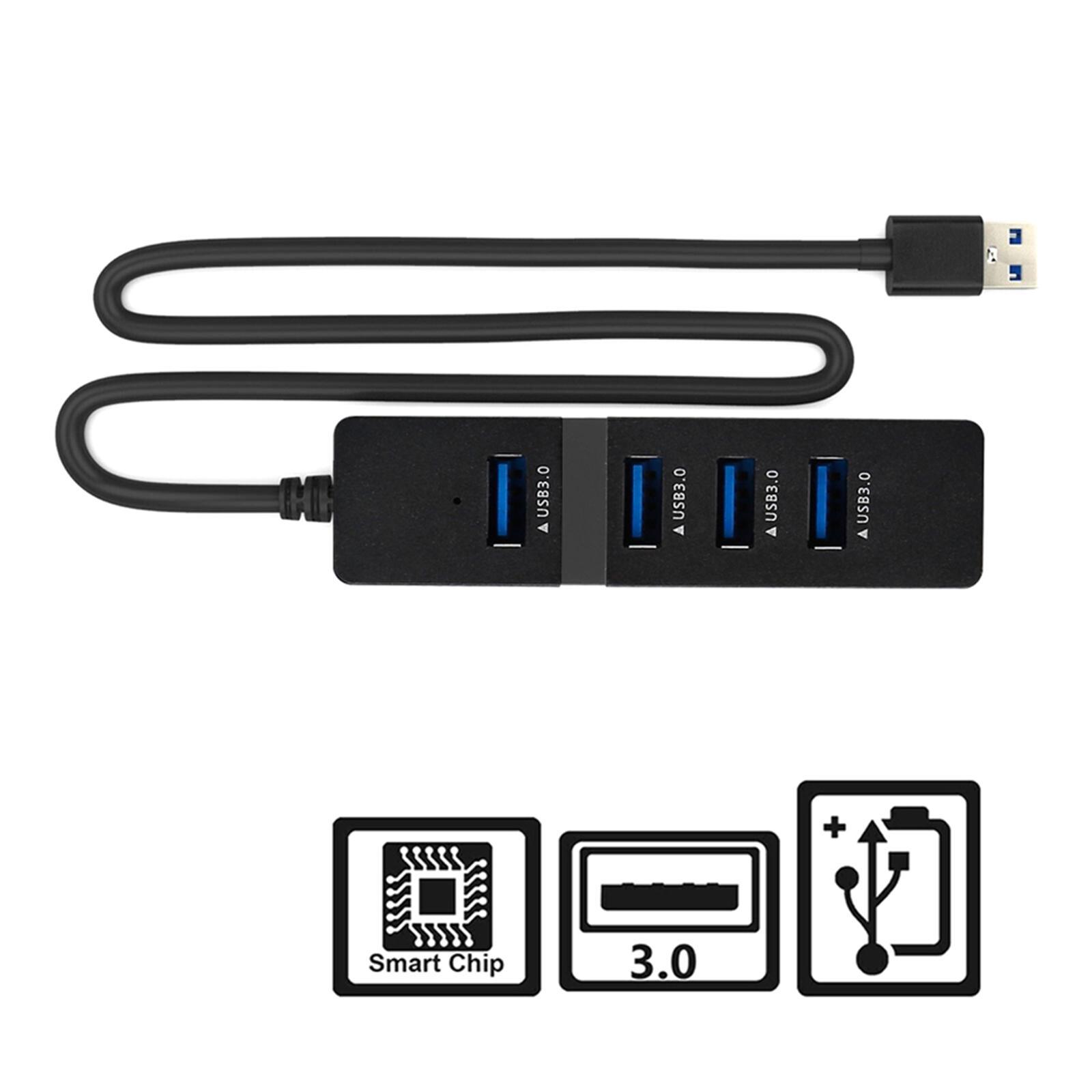 Compact 4 Ports USB 3.0 Hub Multi Splitter Portable for Desktop Computer PC