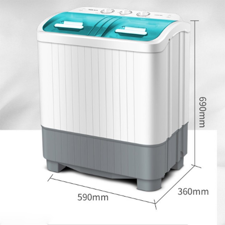 Máy giặt mini 6kg AUX 2 lồng giặt cao cấp bán tự động, chuyên dùng cho đồ sơ sinh