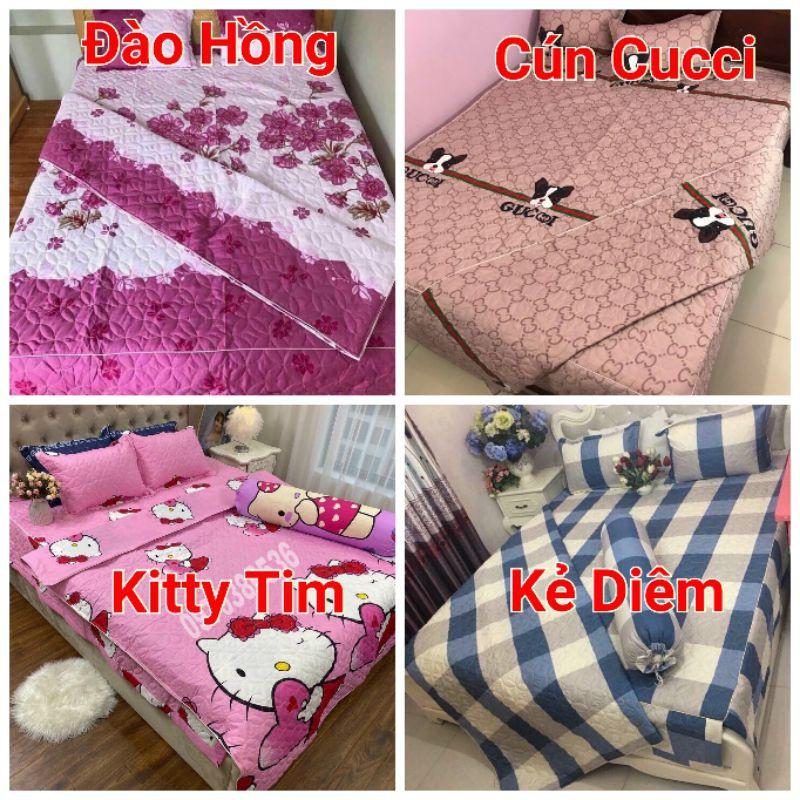 Bộ Trần Bông Chăn Ga Phủ 5 Món Chọn Mẫu. Cotton Poly Hàng Việt Nam Sản Xuất