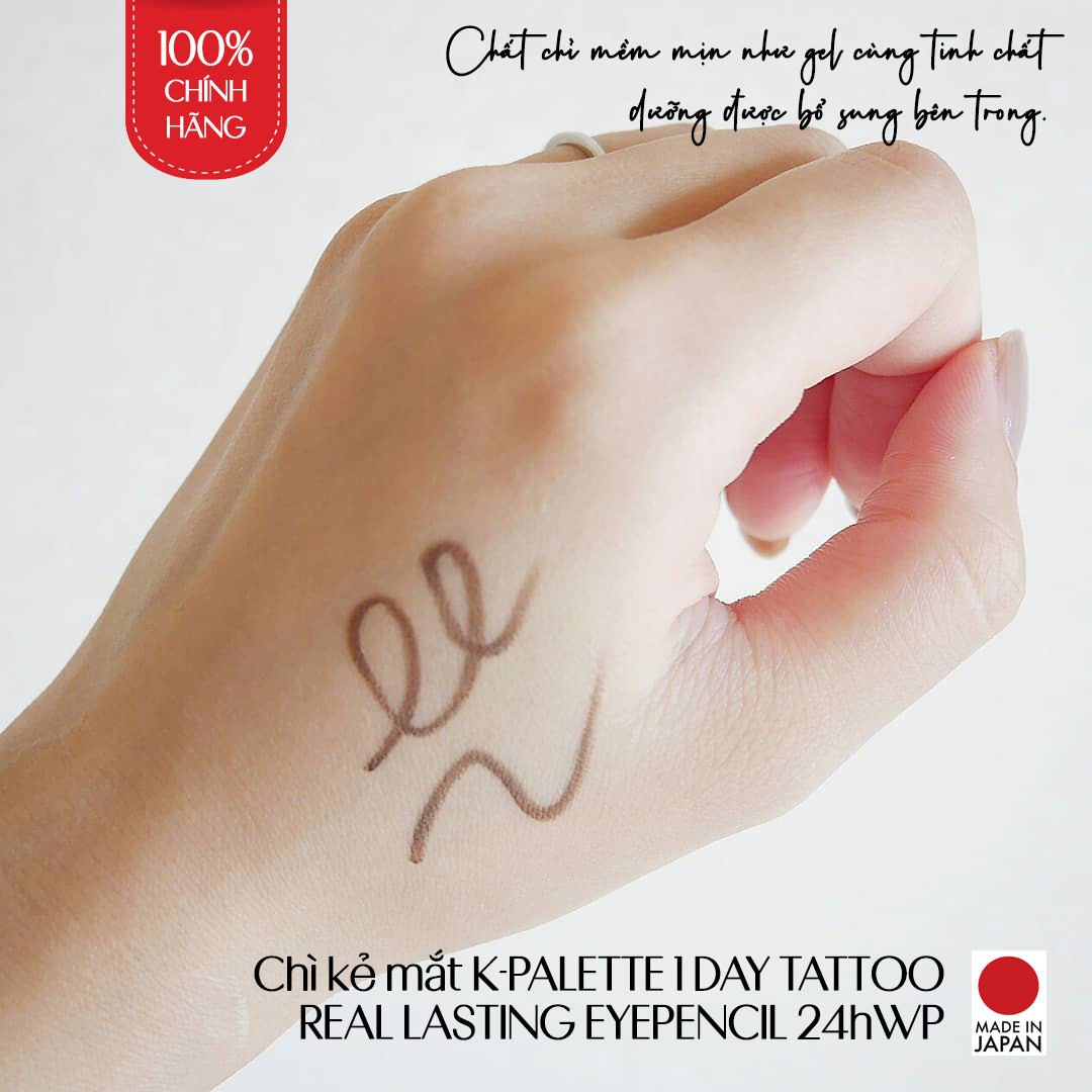 Bút Chì Kẻ Viền Mắt Nhật Bản K-Palette Eyepencil 24h WP, Lõi Mỏng 2mm, Mềm Mịn, Không Lem, Không Trôi, Bám Màu Cực Lâu