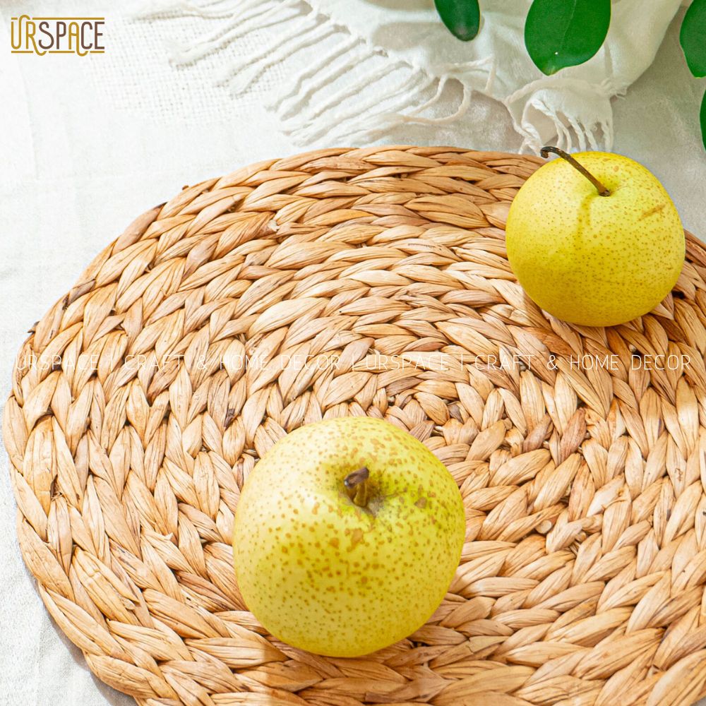 Tấm lót lục bình đa năng UrSpace trang trí decor bàn ăn D25 cm/ ROUND HYACINTH PLACE MAT