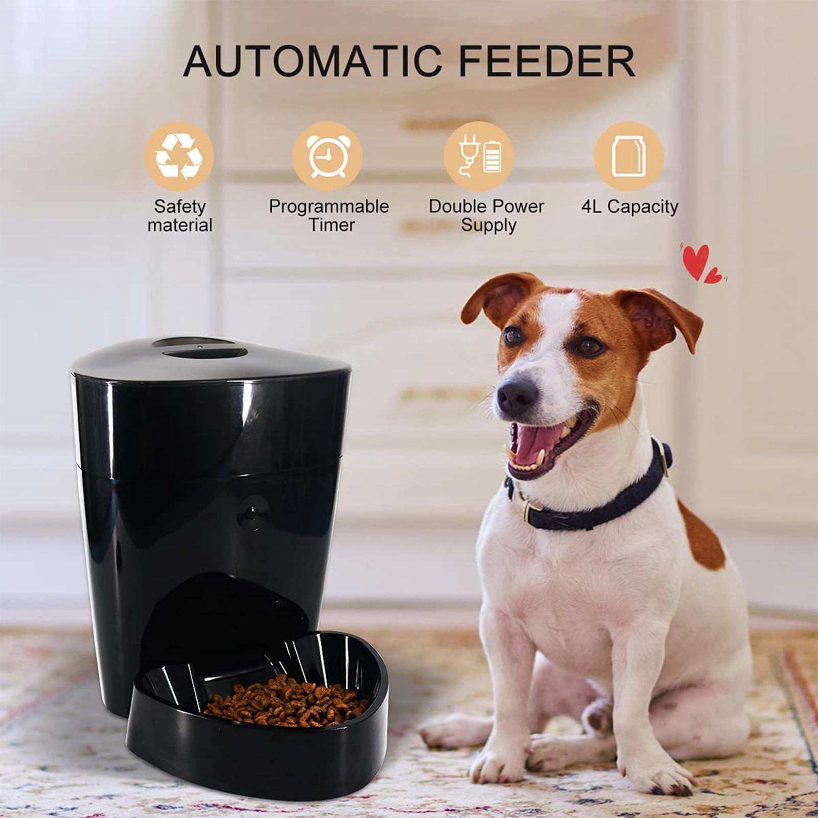 4L Automatic Feeder Smart Pet Feeder Rechargeable Electric Dry Food Container Timed Dog Cat Dispenser Timer Program