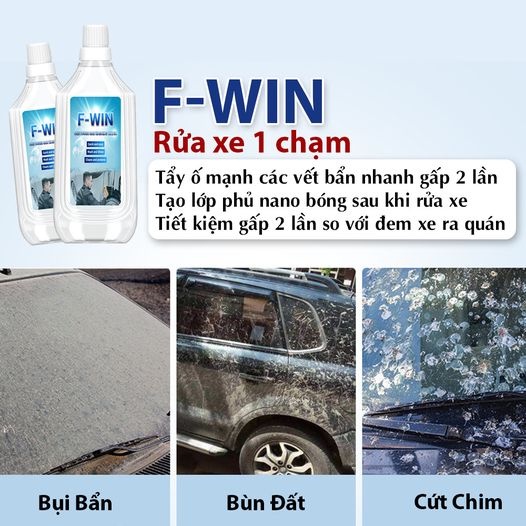 Dung Dịch Rửa Xe FWIN Thế Hệ Mới - Rửa Xe Máy ,Ô Tô Công Nghệ Đức Sạch Mọi Vết Bẩn