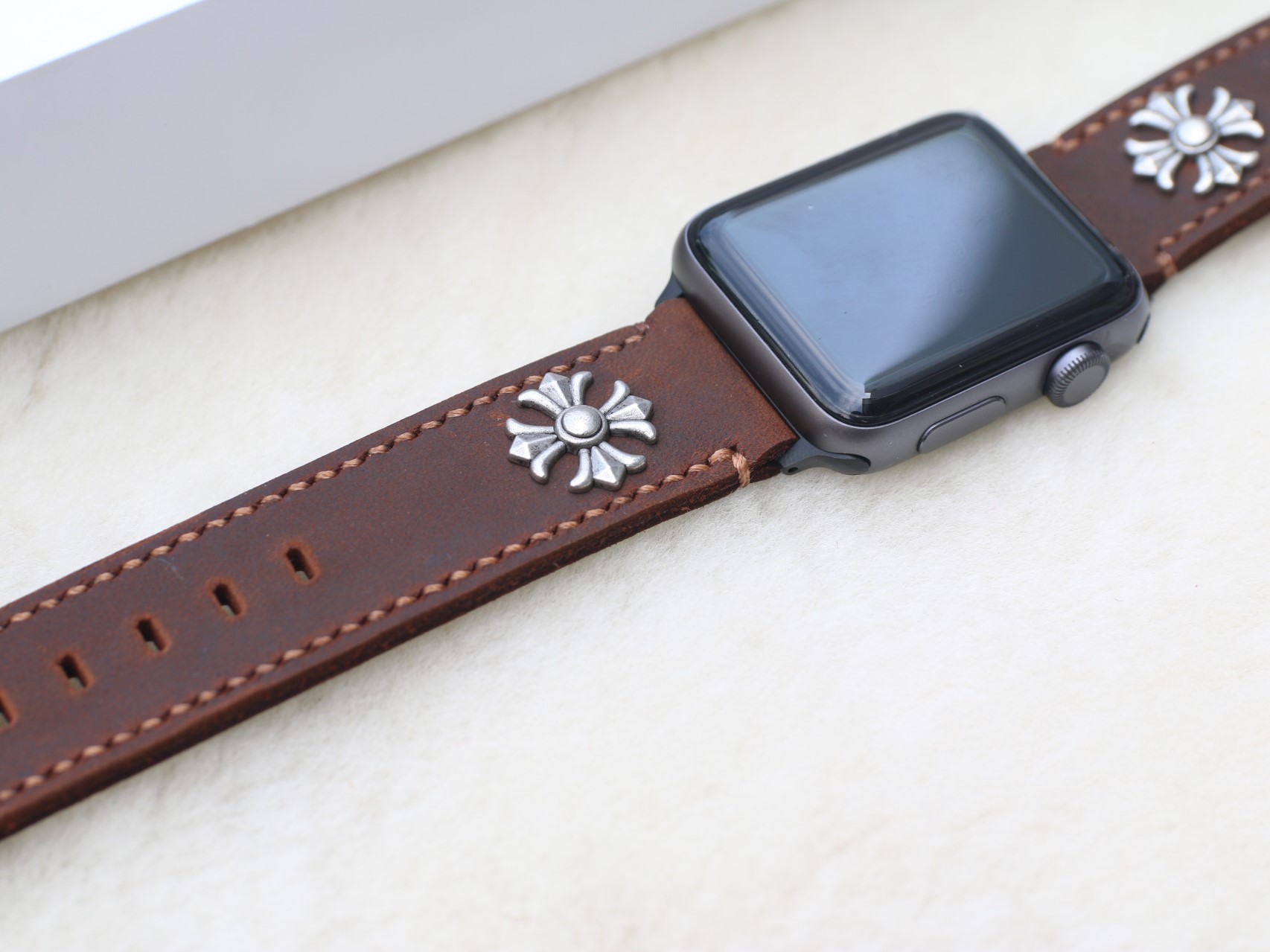 Dây Da Bò Sáp Thay Thế Dành Cho Apple Watch - Handmade