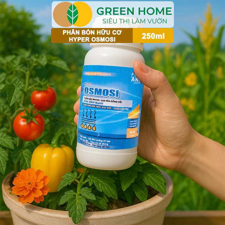 Phân Bón Hữu Cơ Hyper OSMOSI GreenHome, Chai 250ml, Thấm Sâu Nhanh, Tăng Hiệu Quả Hấp Thụ Dinh Dưỡng
