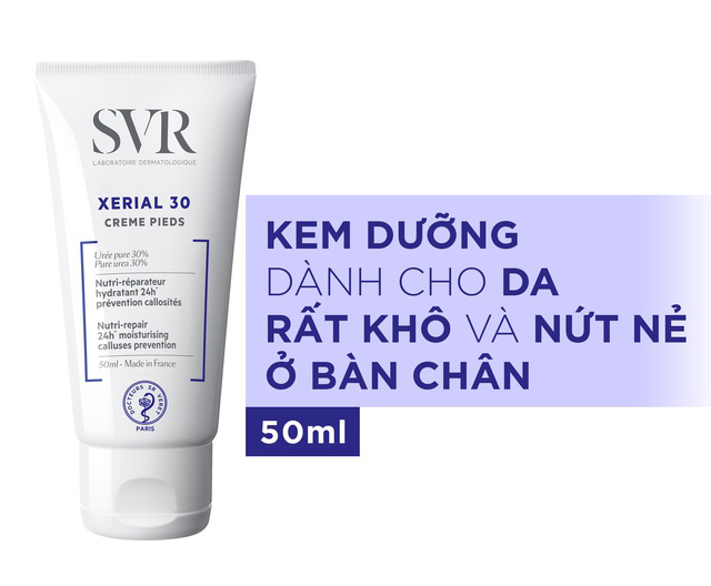 Kem dưỡng ẩm cho da chân khô và nứt nẻ SVR xerial 30/50 creme pieds 50ml TẶNG bông tẩy trang Jomi / mặt nạ Sexylook (Nhập khẩu)