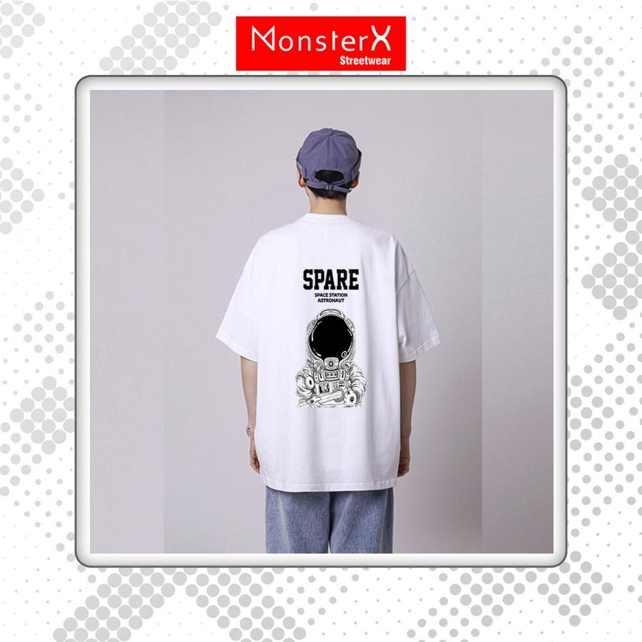 Áo thun unisex MonsterX VŨ TRỤ SPARE phông tay lỡ nam nữ form rộng Oversize 2 màu