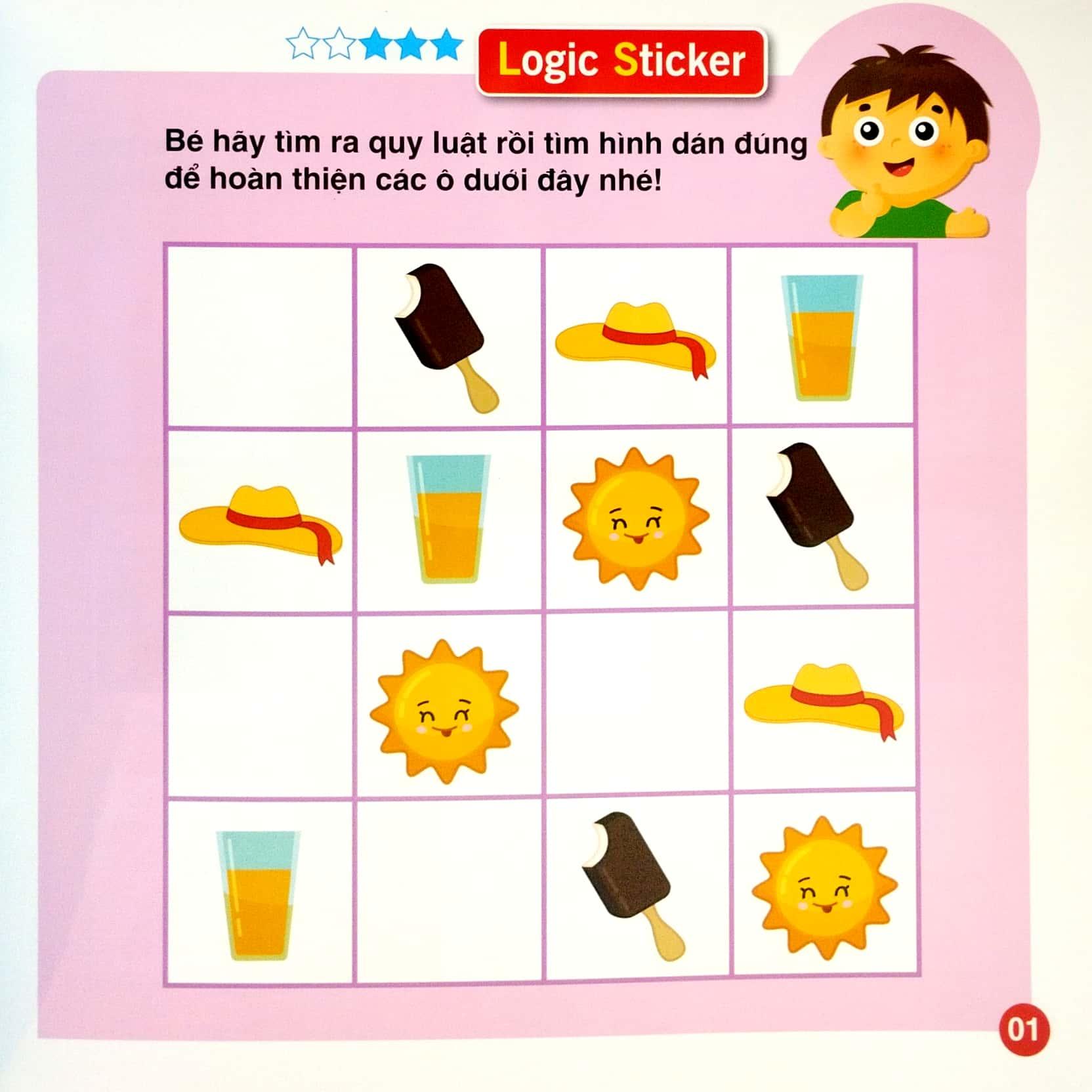 Logic Sticker For Kids - Dán Hình Phát Triển Tư Duy Cho Bé - Quyển 4 (Dành Cho Trẻ 2-8 Tuổi)